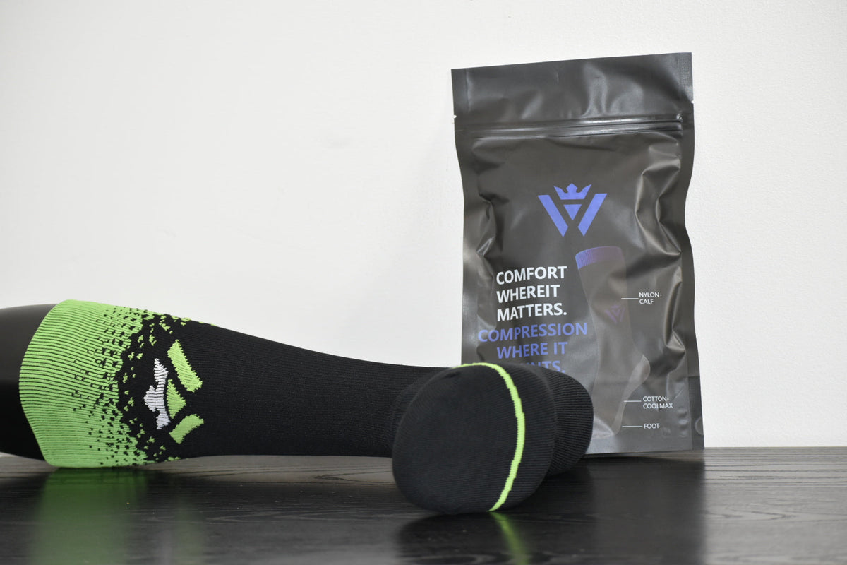 Coolmax Soccer Socks Neon Black Fade | Waly’s Waly's
