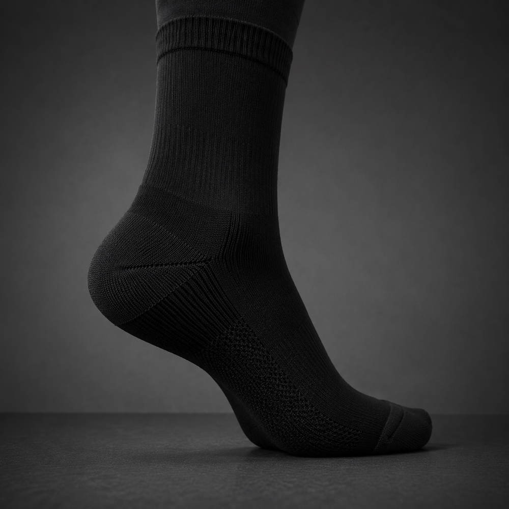 Waly's White Navy Fade soccer sock detail