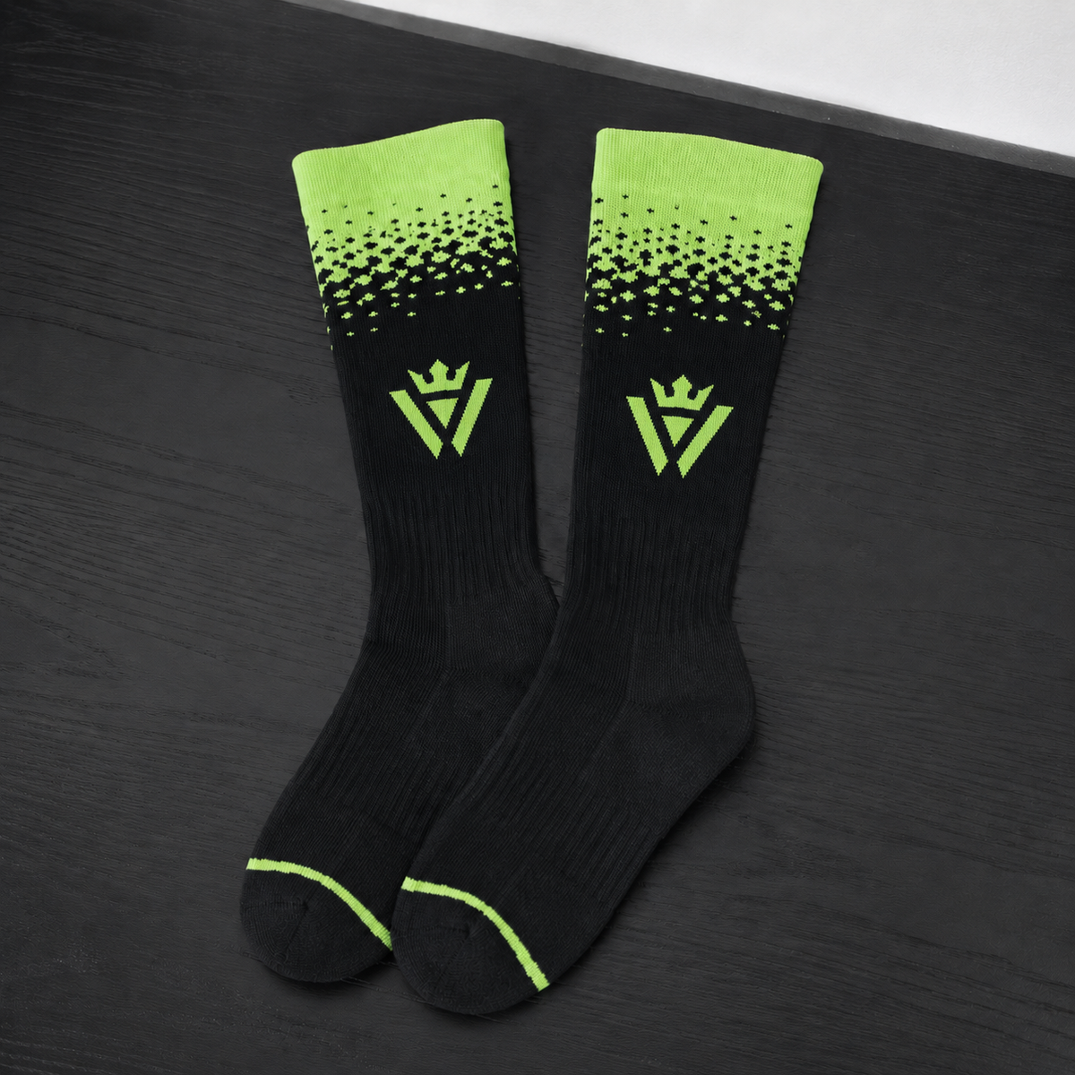 Waly's White Navy Fade soccer sock