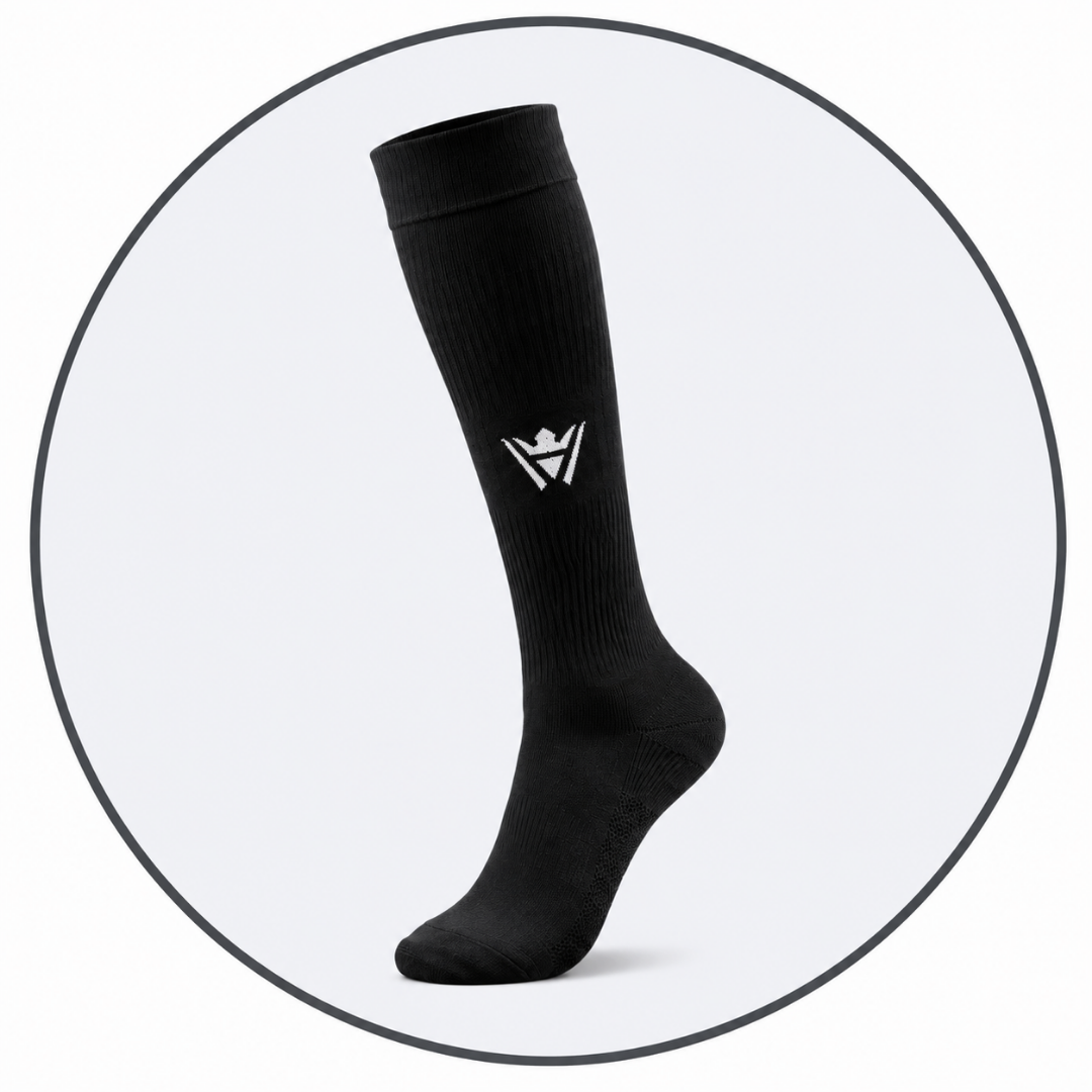 Waly's White Navy Fade soccer sock