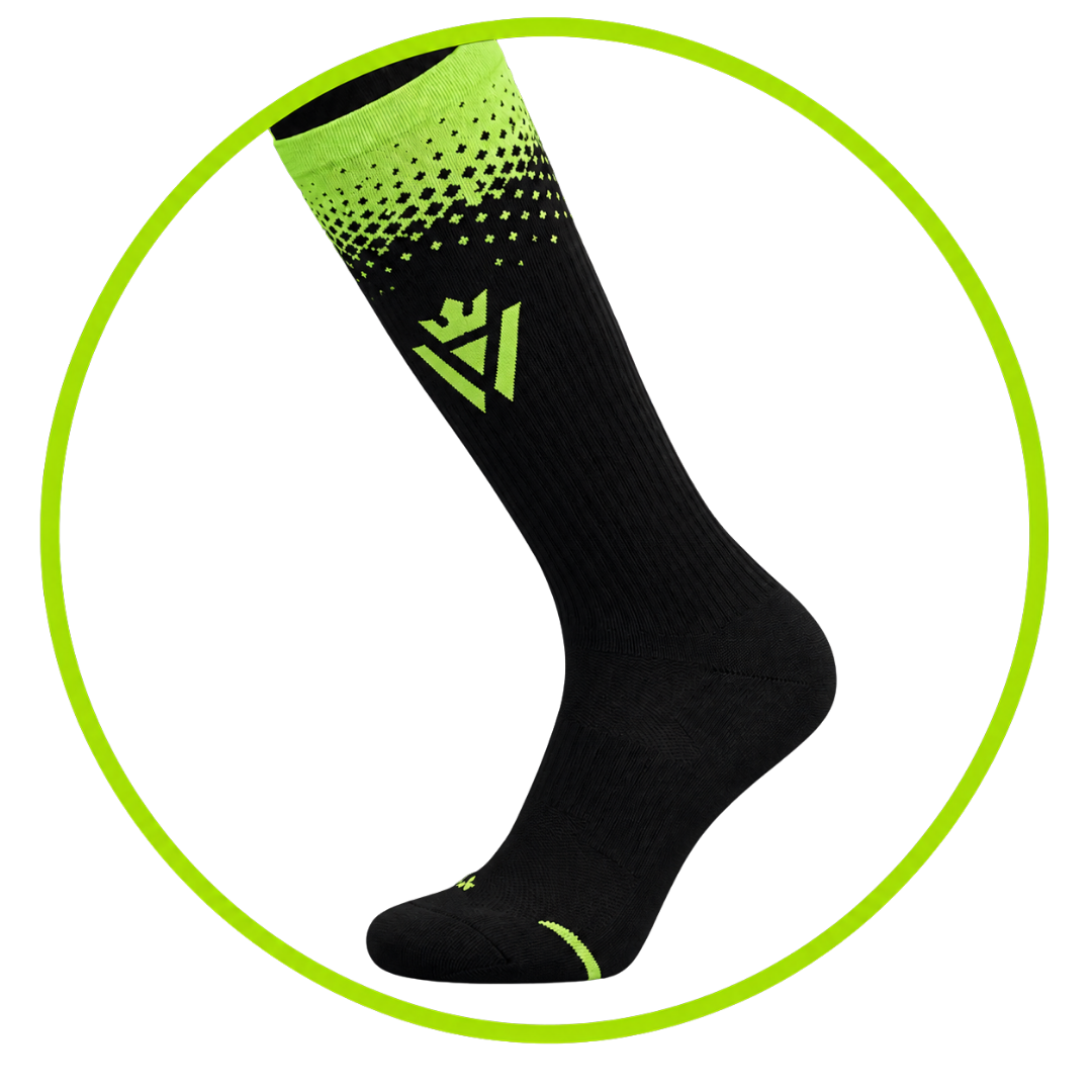 Waly's White Navy Fade soccer sock