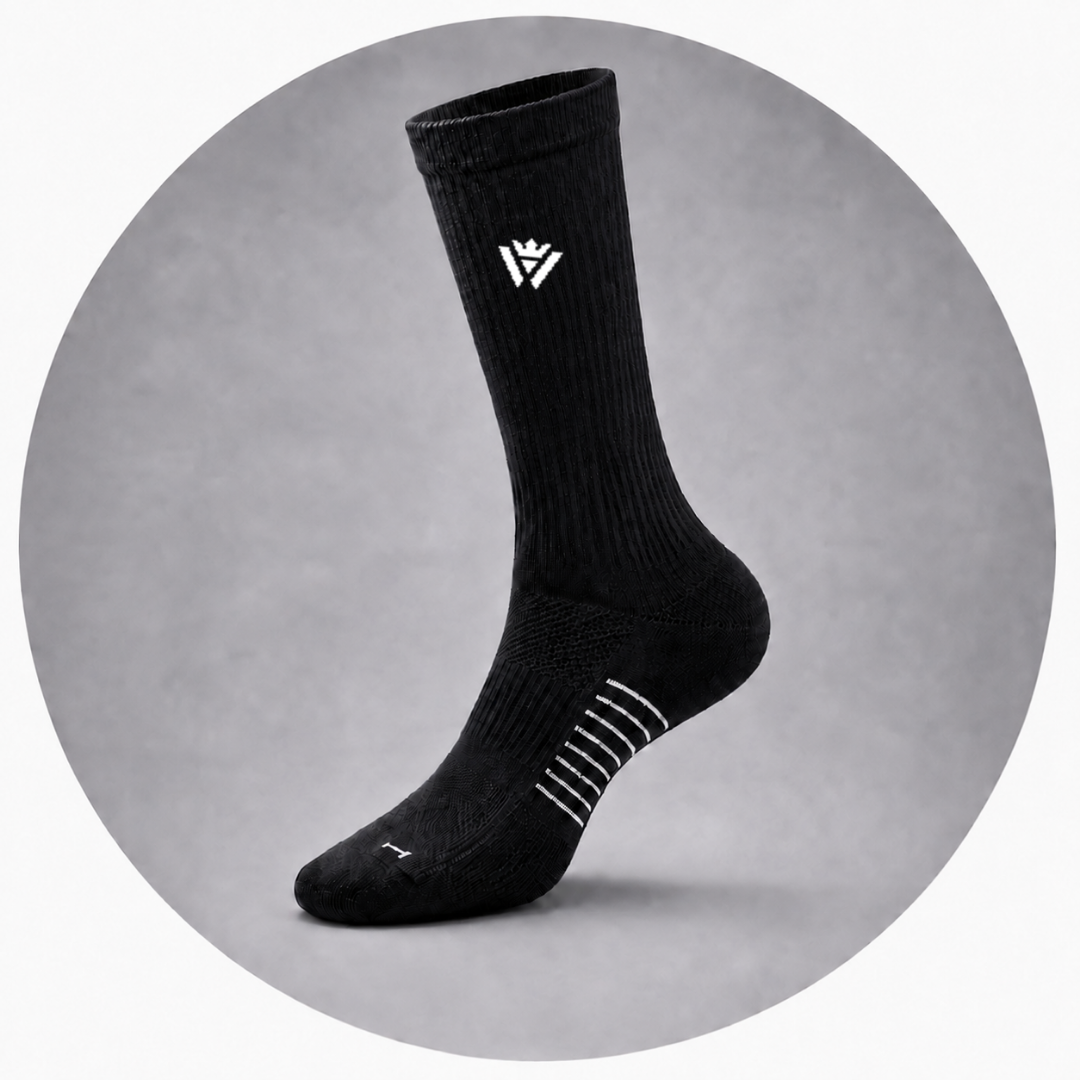 Waly's White Navy Fade soccer sock