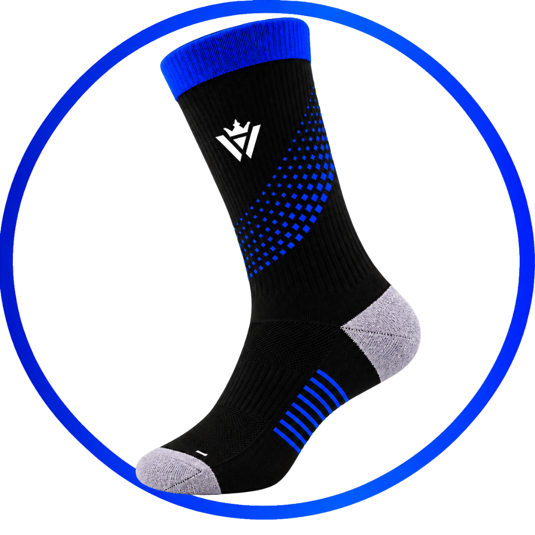 Waly's White Navy Fade soccer sock