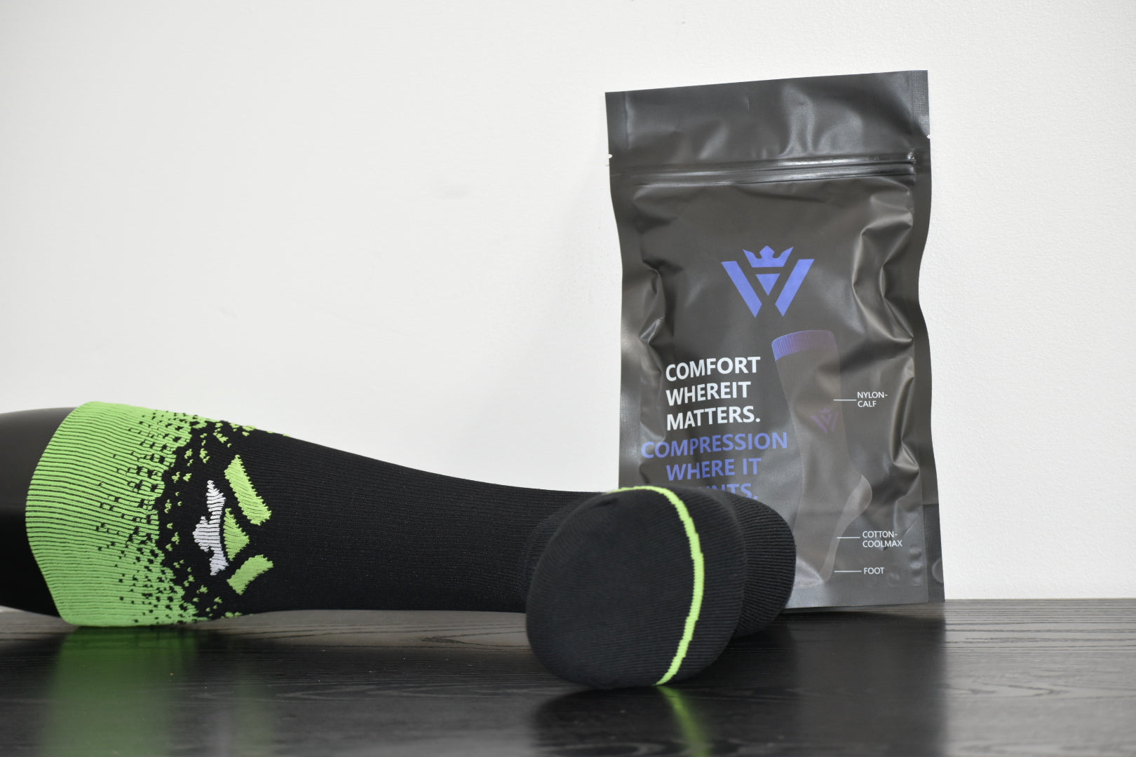 Coolmax Soccer Socks Neon Black Fade | Waly’s